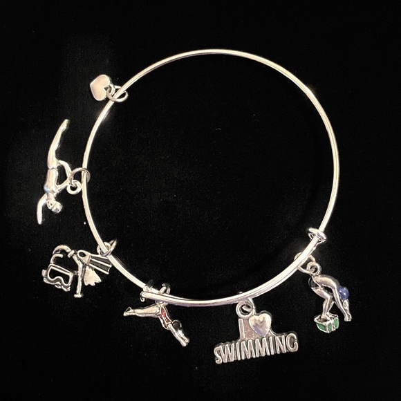 Swimming Bracelet Love To Swim May Be Personalized - Picture 2 of 7